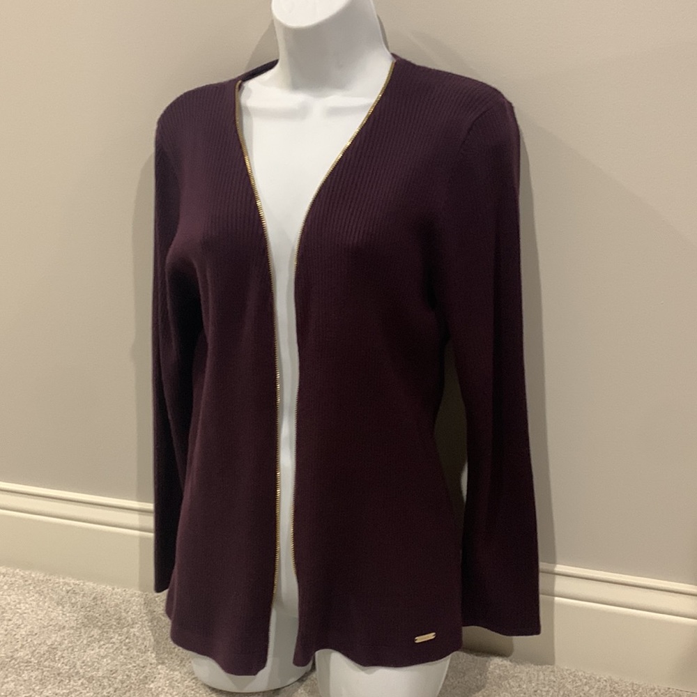 Calvin Klein zipper sweater deep purple